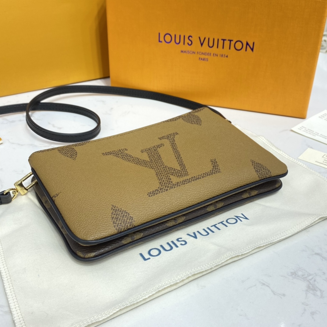 Louis Vuitton DOUBLE ZIP POCHETTE Handbag Monogram M69203 